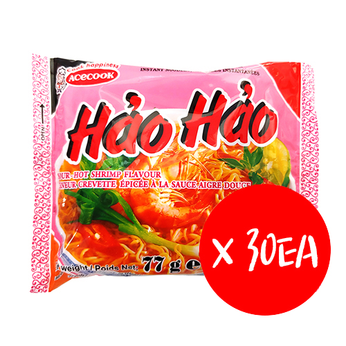 베트남라면 에이스쿡 하오하오 매콤한 새우맛 77gX30개입 (1박스) 핑크 미톰 HAO HAO ACECOOK 아시아마트 : 아시아마트스토어