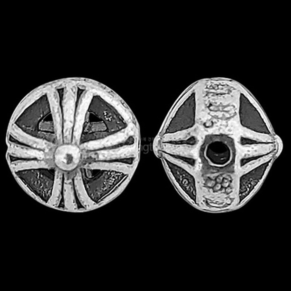 ECO 은 앤틱 메탈 비즈 장식 D 8.1x7.6mm 1개입 : 영진재료