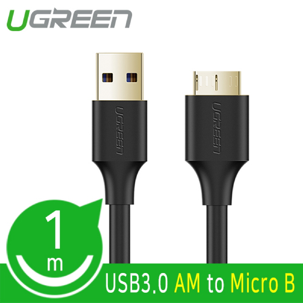 유그린 USB 3.0 A to 마이크로B 외장하드 연결 케이블 US130 1m, 1개 : 유그린스토어