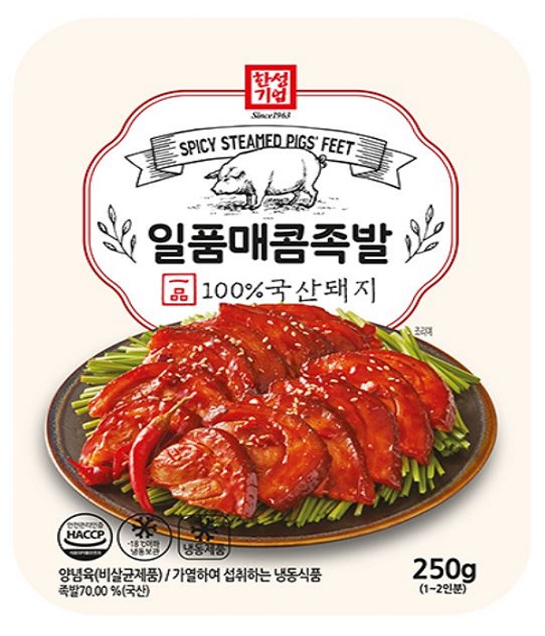 냉동 한성 일품매콤족발 100% 국산돼지 250g, 1~2인분 : - 5분마켓 -