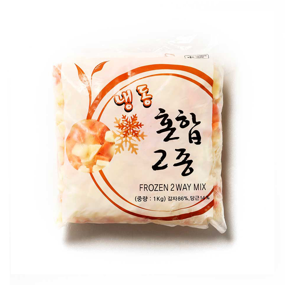 냉동야채 카레짜장용 2종 야채믹스 1kg : 우주식품디씨오피