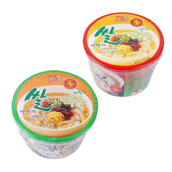 홍푸드 쌀 잔치국수 해물맛 멸치맛 쌀국수 컵라면 4개 : 리빙페어