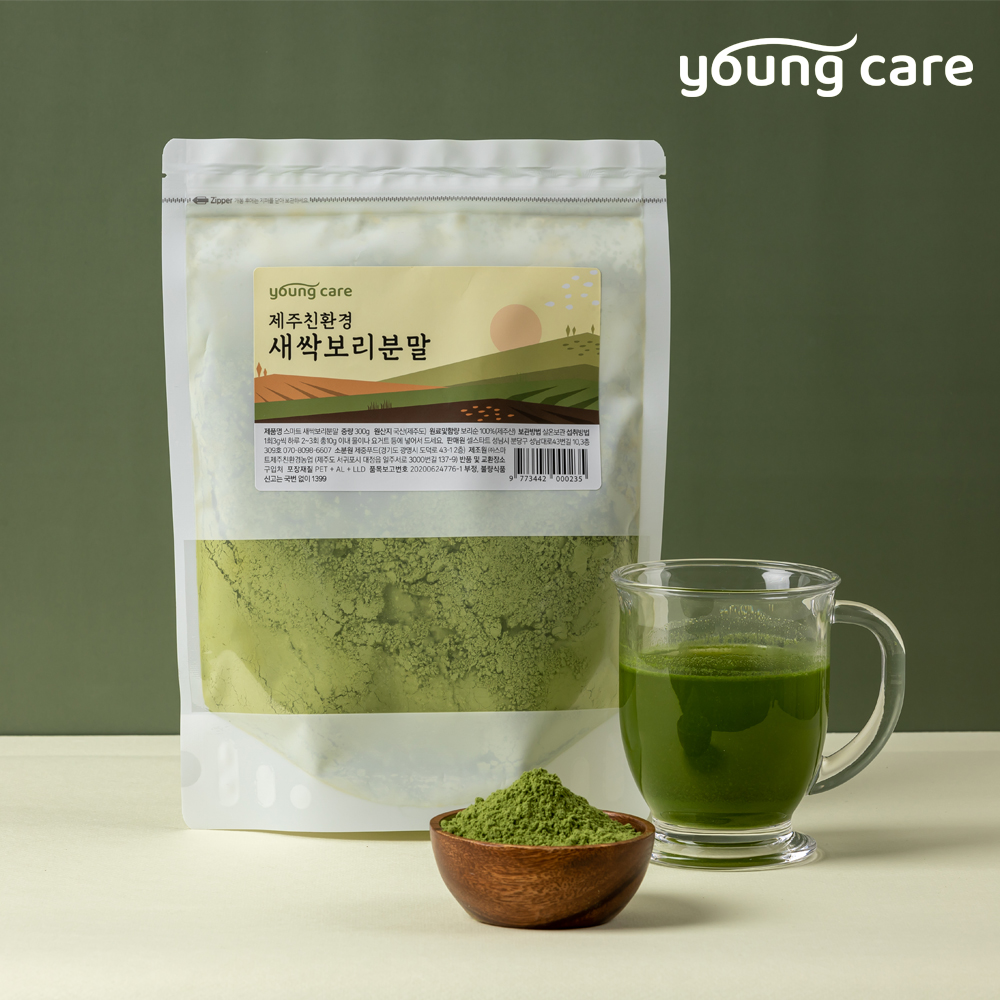국내산 친환경 새싹보리분말 가루 파우더 효능 먹는법 300g : 디엘피아