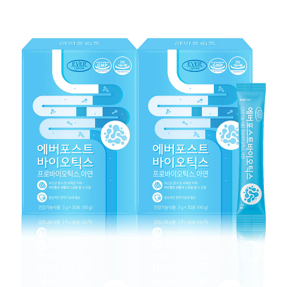 에버그린 에버포스트 바이오틱스  프롤린 초유분말 유산균 30포 2박스 : 자연건강맘