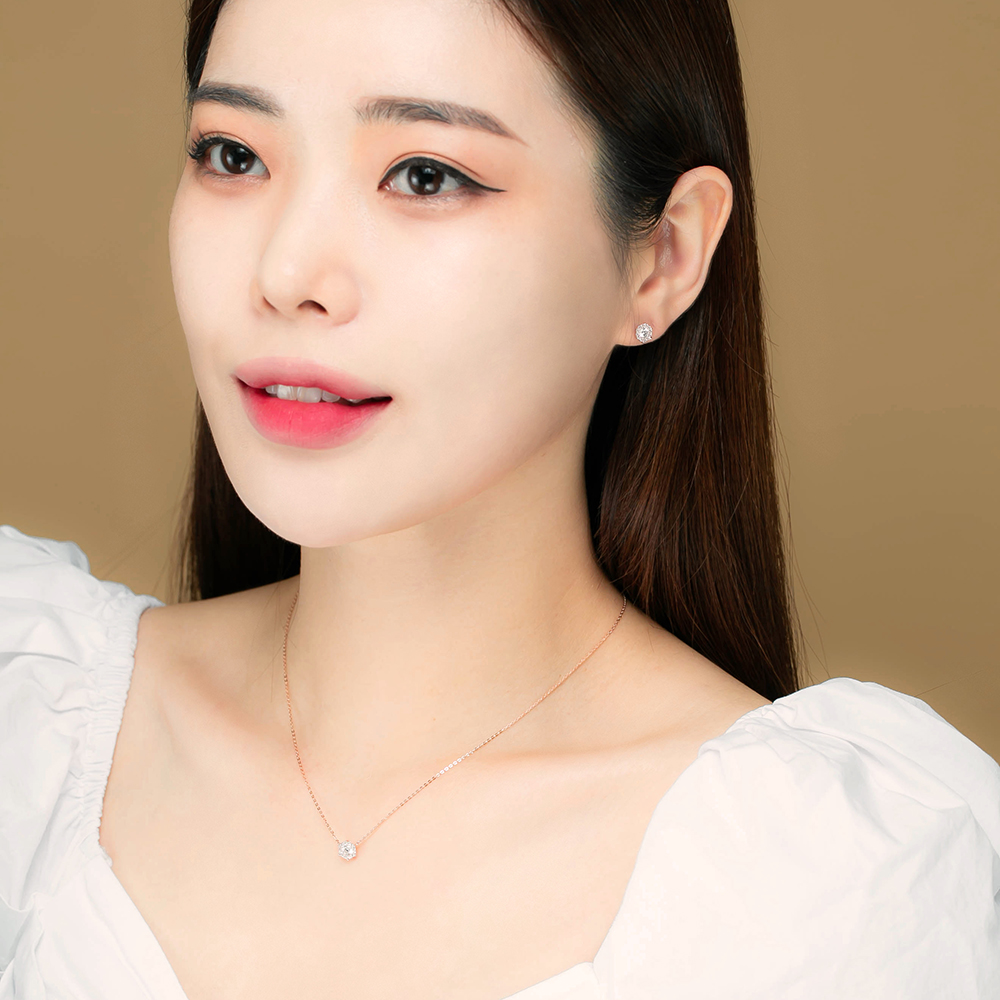 14K 큐리어스 인비저블 1부 랩 다이아몬드 귀걸이 : 몰리엘