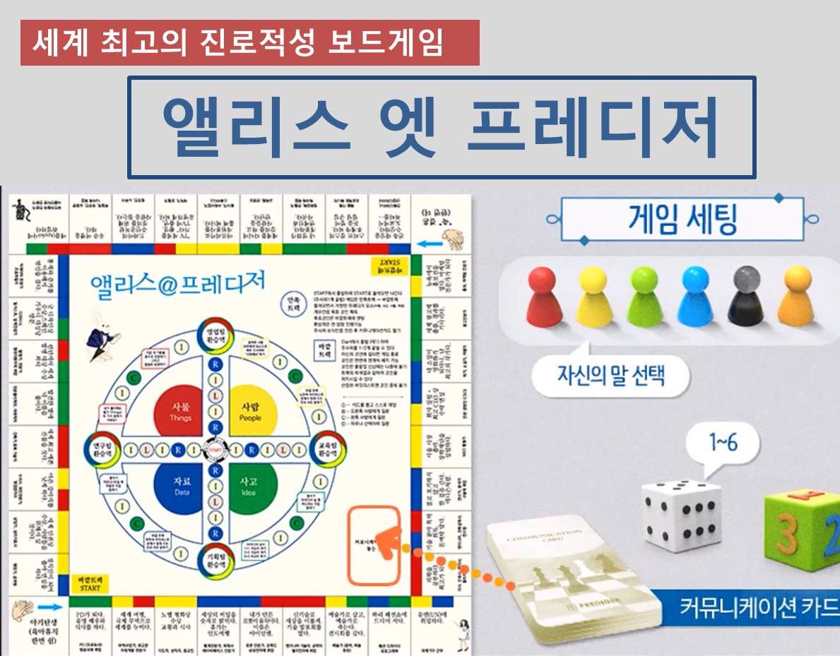 진로적성 보드게임-앨리스엣프레디저 - 보드게임을 통해서 적성진단과 꿈찾기를 할 수 있는 상품 : 프레디저