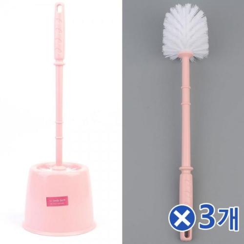 GQR857090스마일바스 욕실 변기청소솔x3개 다용도브러쉬 바닥솔 : 벚나무뜽