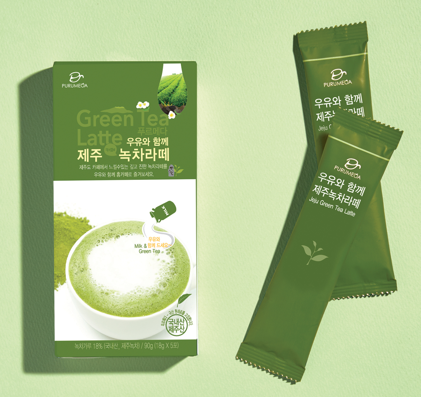 푸르메다 우유와 함께 제주녹차라떼 (5입) : 푸르메다