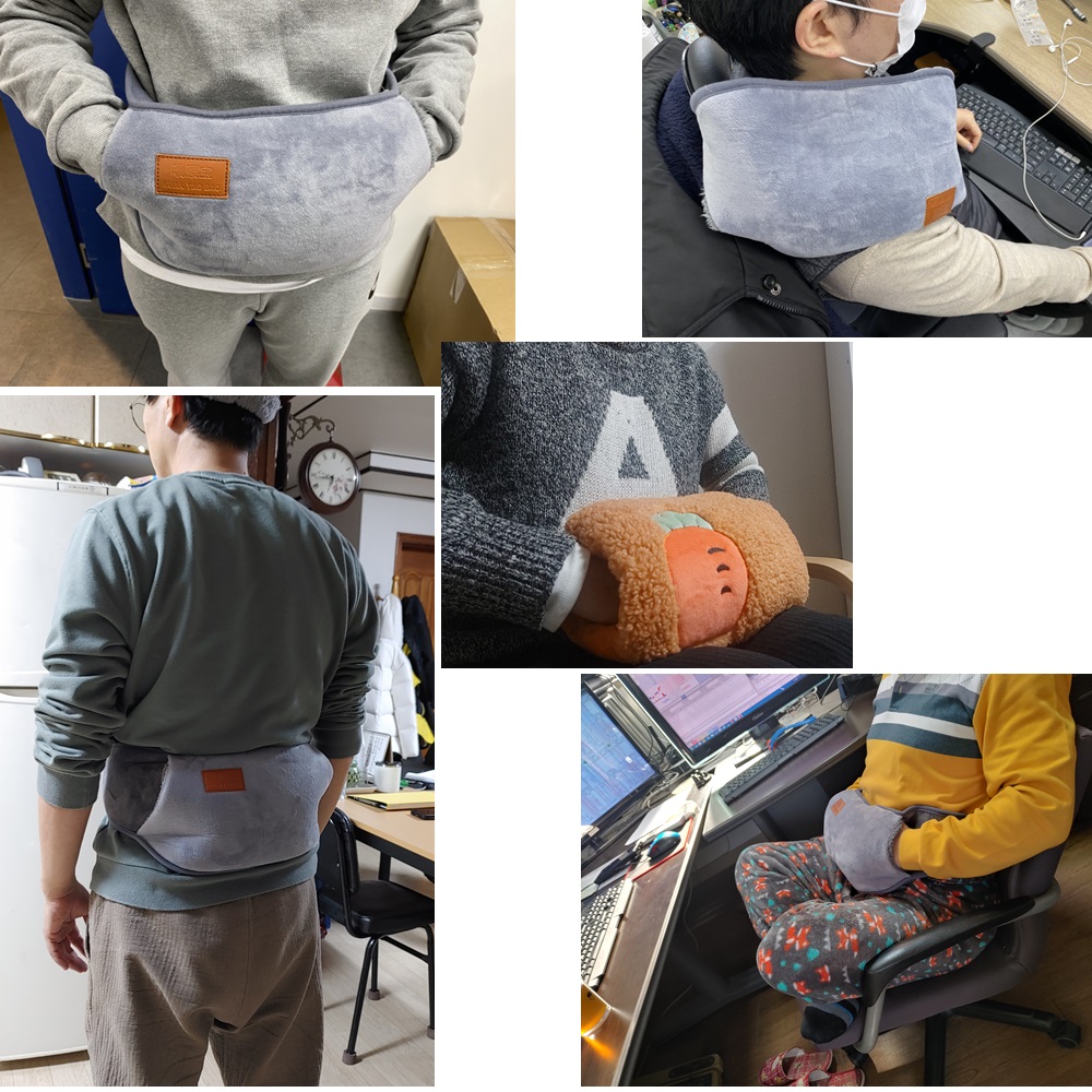 [따끈따끈이] 손 배 허리 찜질 충전식 온수찜질기 분리형 허리밴드형 당근토끼 : 고미기프트 gomigift