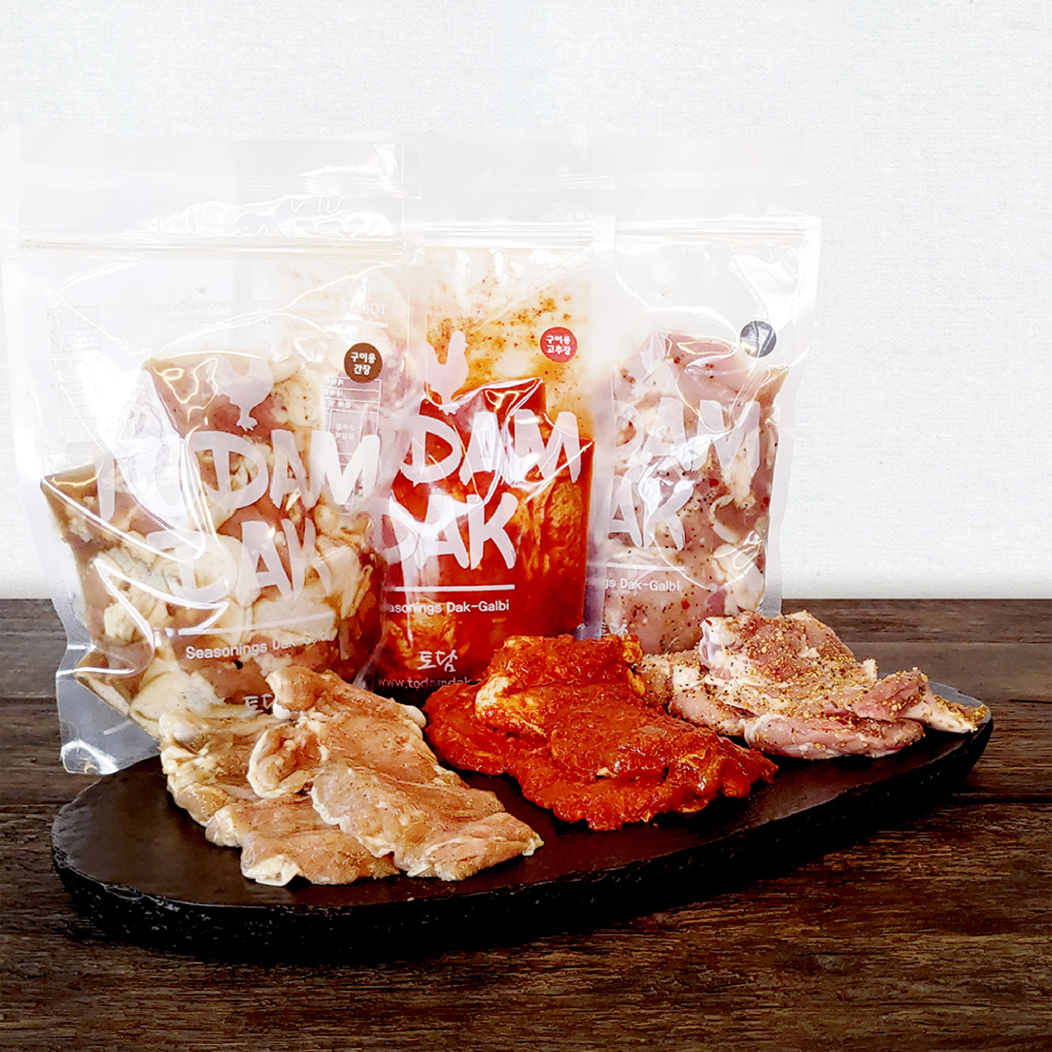 춘천 토담 숯불 닭갈비 택배 1.5kg 간장/고추장/소금 정통 춘천식 맛 3종 : 춘천토담숯불닭갈비