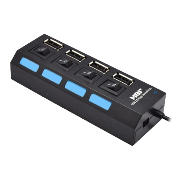 USB2.0 허브 4포트 개별스위치 무전원 멀티탭 무선키보드 마우스 USB메모리 연결 : 맘보케이블