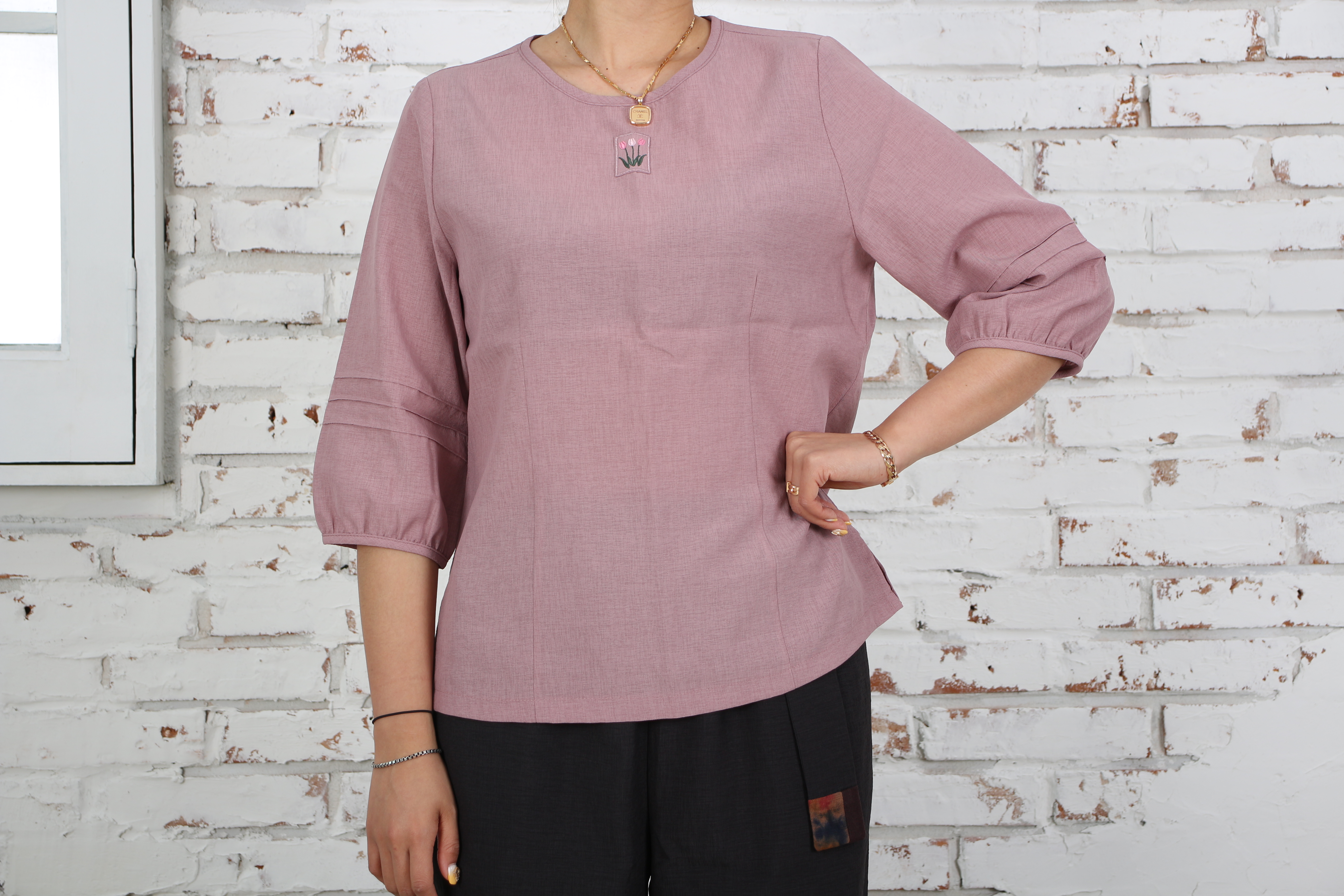 봄 여름린넨 튤립블라우스 절복흰색 법복상의 여자생활한복 이쁜개량한복 색상3가지 : 고소은 우리옷