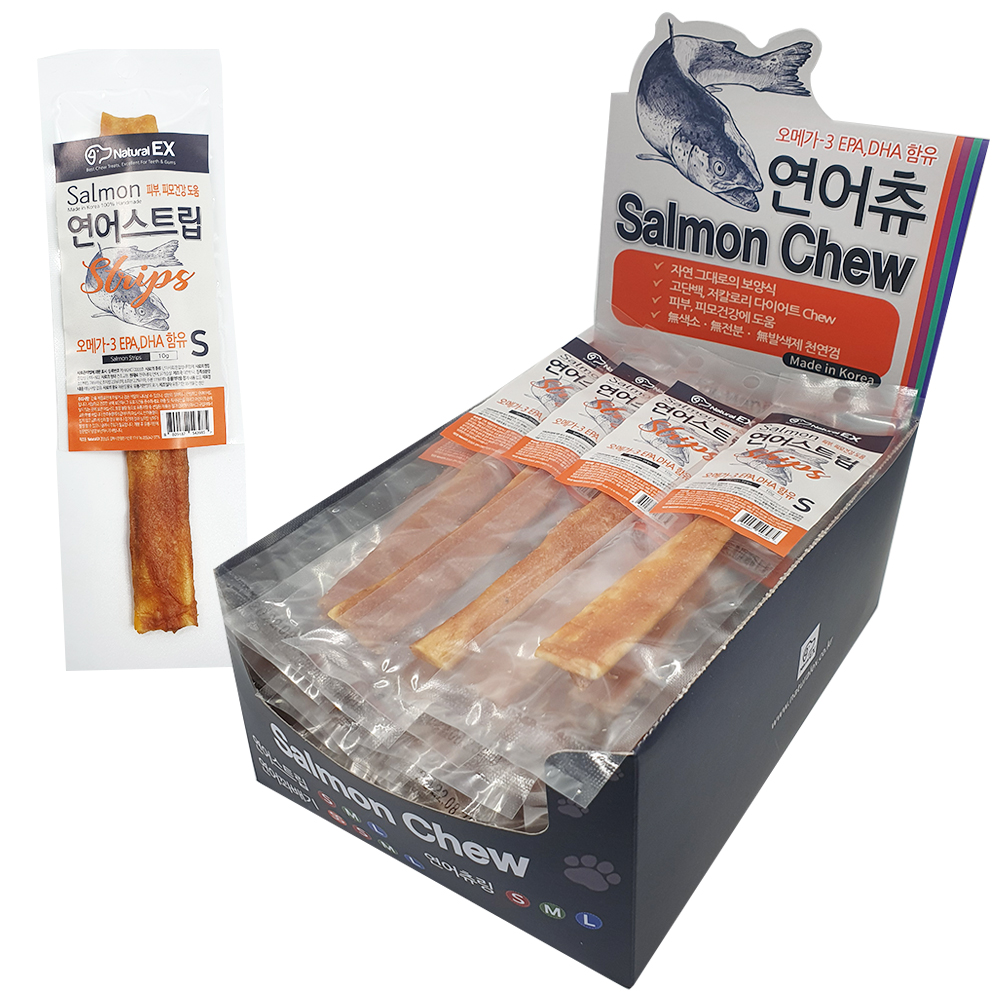 연어스트립S 1BOX(25개입) 강아지간식 수제간식 : 네츄럴EX