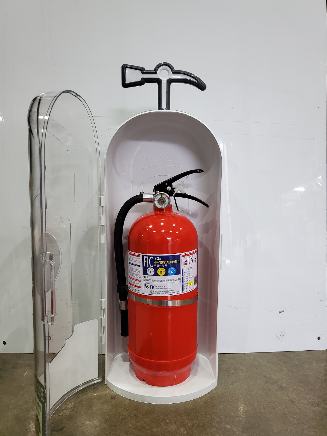 디자인 소화기 보관함 / 캠핑장 분말소화기 3.3kg CO2 소화기함 K급 받침대 거치대 : 파이어킬러