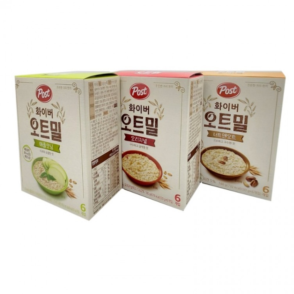 POST 화이바 오트밀 애플모닝 너트앤오트밀 다이어트 간편 그래놀라 오리지널 곡물 분말 : 한스아저씨