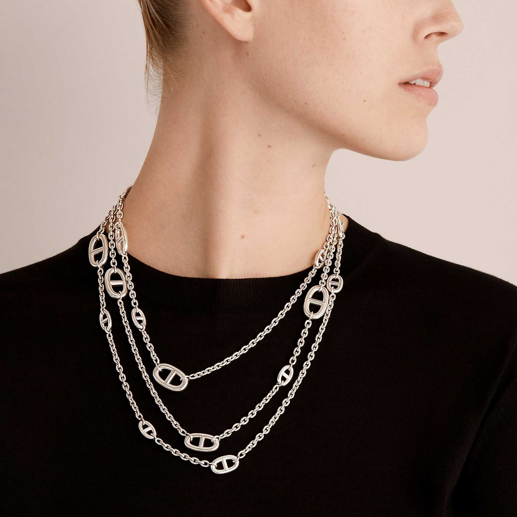 [해외] Hermes 에르메스 Farandole 160 파랑돌 롱 네크리스 목걸이 실버 H104569B : 레오비비