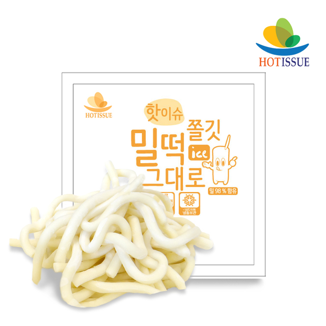 핫이슈 밀떡 그대로 (냉동) 소포장 누들떡볶이떡 250g 10봉 : 핫이슈떡볶이 핫이슈냉면