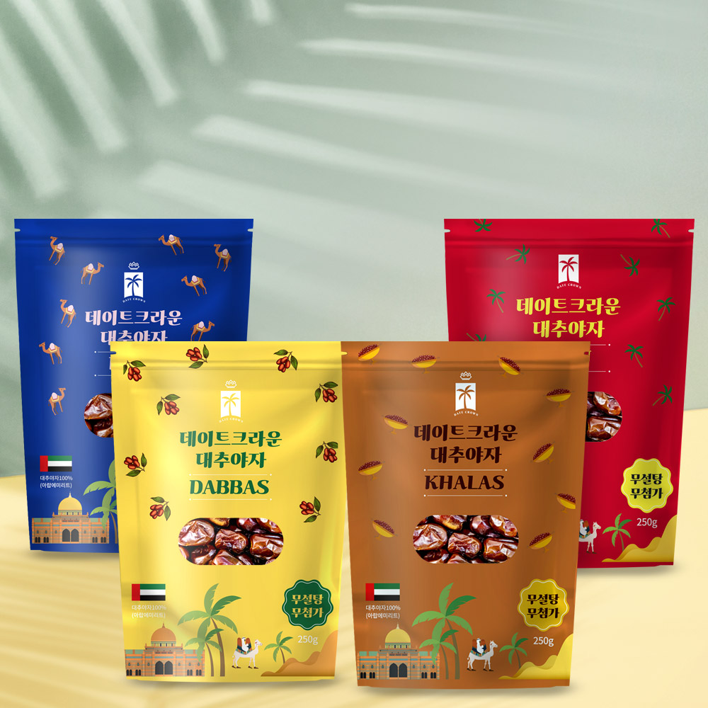 데이트크라운 대추야자 250g 4종 SET 칼라스 룰루 파르드 다바스 : 제이오션몰