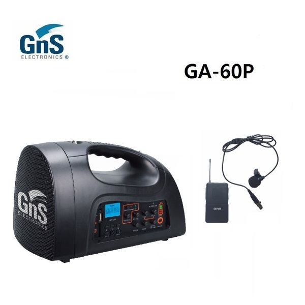 GNS GA-60P 지앤에스일렉트로닉스 충전식,무선마이크내장 휴대용 소형 앰프,USB,SD,녹음,알람,달력,절전 기능내장,FM 라디오기능 : 사운드-몰