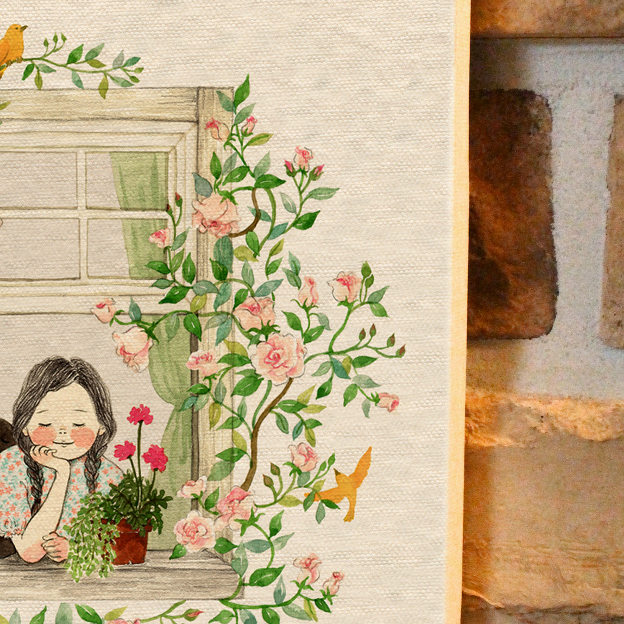 [달달한 아침] 초록담쟁이 그림 캔버스 액자 감성 일러스트 거실 인테리어 선물 : 초록담쟁이 감성마켓