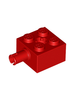 [레고부품] 6232 / Red Brick, Modified 2 x 2 with Pin and Axle Hole : 브릭던전