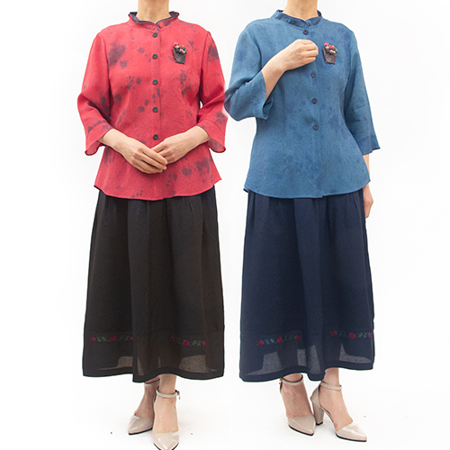 여성 생활한복 인견 나드리 저고리 치마 세트 : 더자연몰