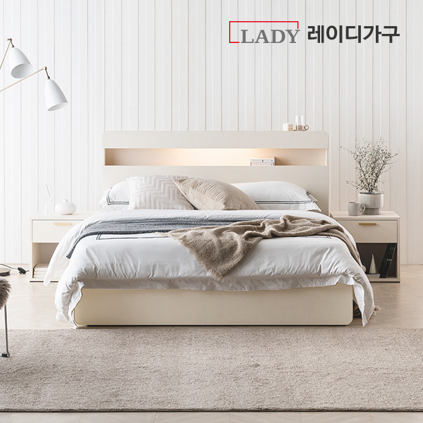 레이디가구 모노 LED 빅 3단서랍 수납 침대 Q_프레임 : 레이디가구 몰