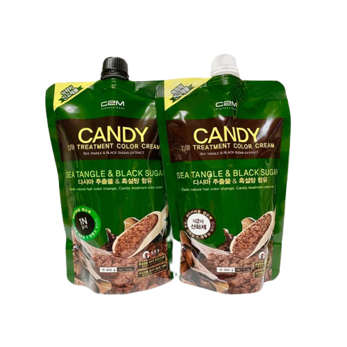C2M 캔디 칼라 크림 염색약 1,2제 400ml 셀프 미용실 대용량 염색약 : 피오랑