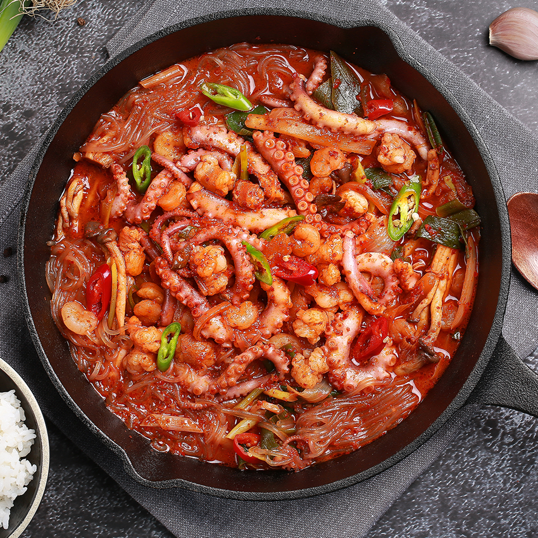 [맛집 캠핑용 밀키트] 부산 이여사네 조방낙지 낙곱새 낙지볶음 (2인분/1kg) : 이여사네 조방낙지
