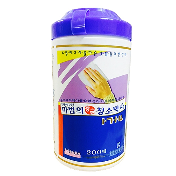 유한크린텍  마법의청소박사 200매 청소용물티슈 : 강원종합유통