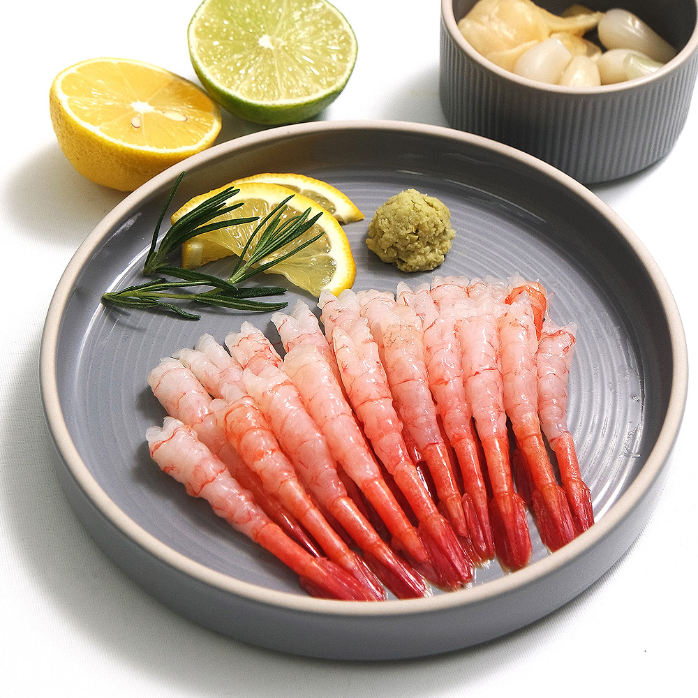 초밥용 북방도화새우 90g(20미) X 20팩 / 단새우회 초밥용 아마에비 북쪽분홍새우 : 바다몰 스토어