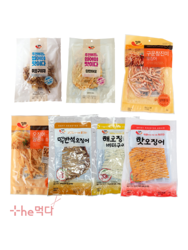 더먹다 정화식품 건어물 세트 쥐포구이채 외 7종 모음 술 맥주 안주 간식 : 더 먹다