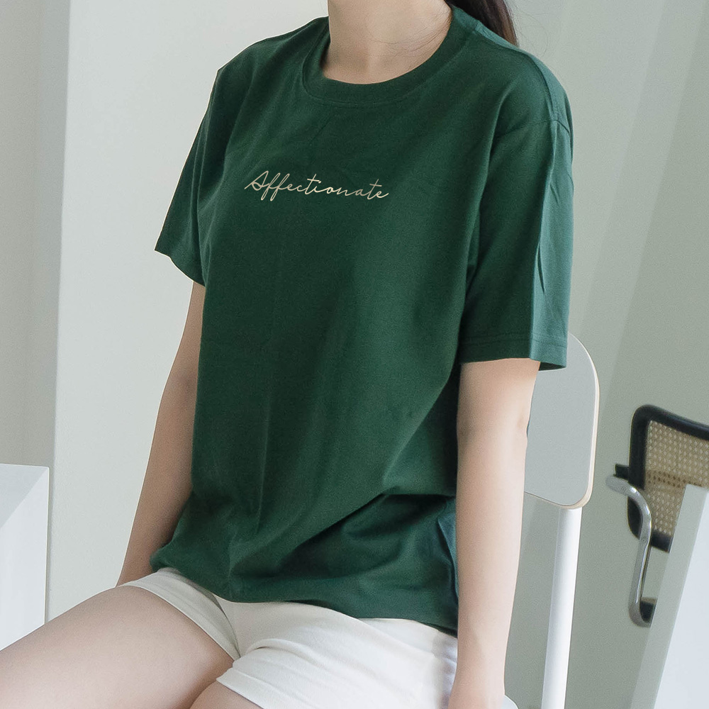 필기체 레터링 라운드넥티 여름코디 여성반팔티 : 험블스튜디오