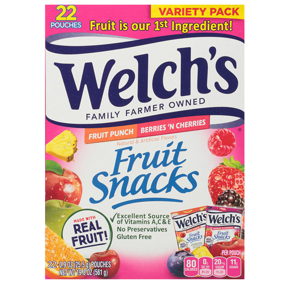 Welchs 웰치스 젤리 2가지맛 프루트펀치 22입 1팩 미국배송 : 리치바다