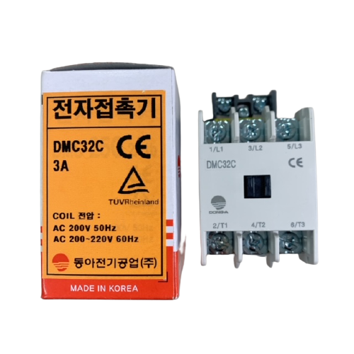 DMC32C AC220V 동아전기공업 단상용 전자접촉기 3극전용 마그네트 : 한영전재몰