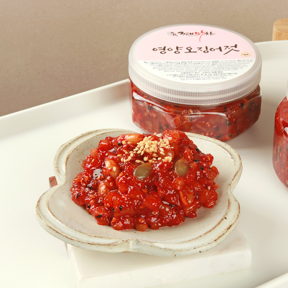 3대맛찬 영양 오징어젓 건강에 좋은 견과류 비빔 씨앗 오징어젓갈 500g 1kg : 3대맛찬