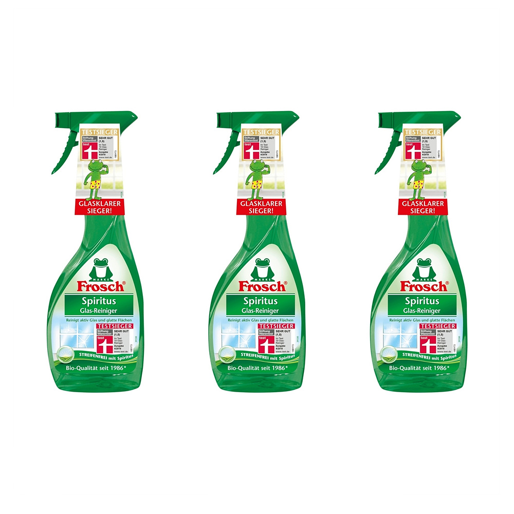Frosch 프로그 유리 클리너 500ml 3팩 스트릭 프리 Glass cleaner alcohol streak-free, 500 ml : 마리오몰