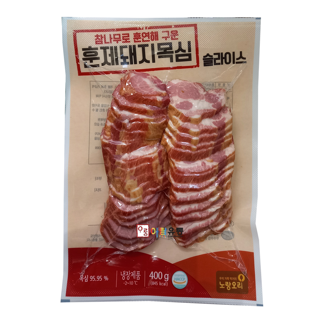 노랑오리/훈제돼지목심슬라이스(냉장) 400g : 아람유통