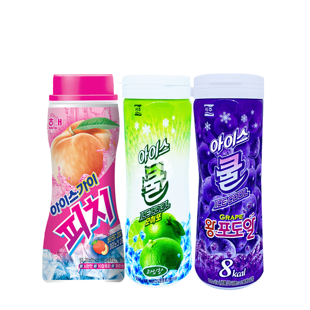 아이스 복숭아 아이스쿨 포도 모히또 아이스크림 아이스 알맹이 얼음과자 3종 15개 한박스 세트 피치 라임 jmt ice : 더블유유 Wyou