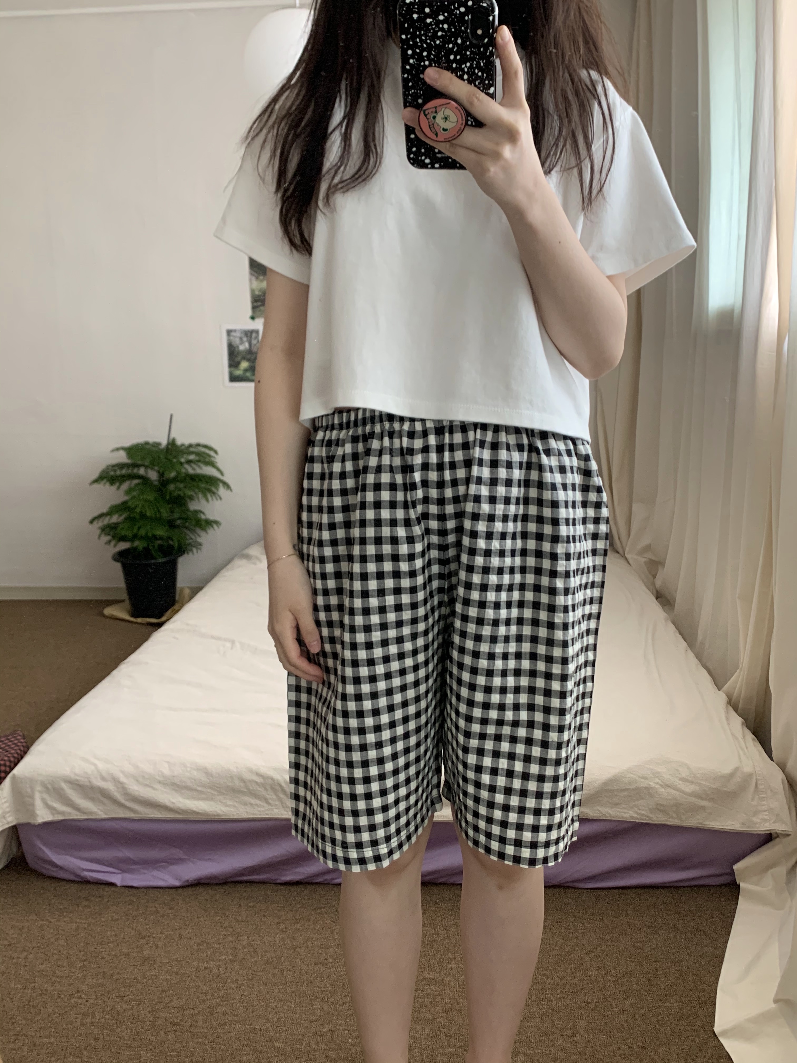 [300장돌파][3부/5부] 체크커플파자마팬츠 홈웨어팬츠 체크잠옷바지 커플신혼부부잠옷 고쟁이바지 : 마인드핑거