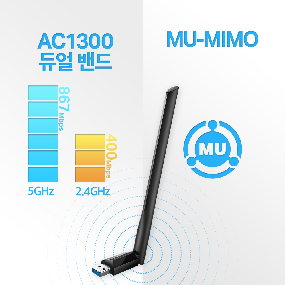 티피링크 Archer T3U Plus AC1300 듀얼밴드 USB 3.0 무선랜카드 : 세이프네트워크