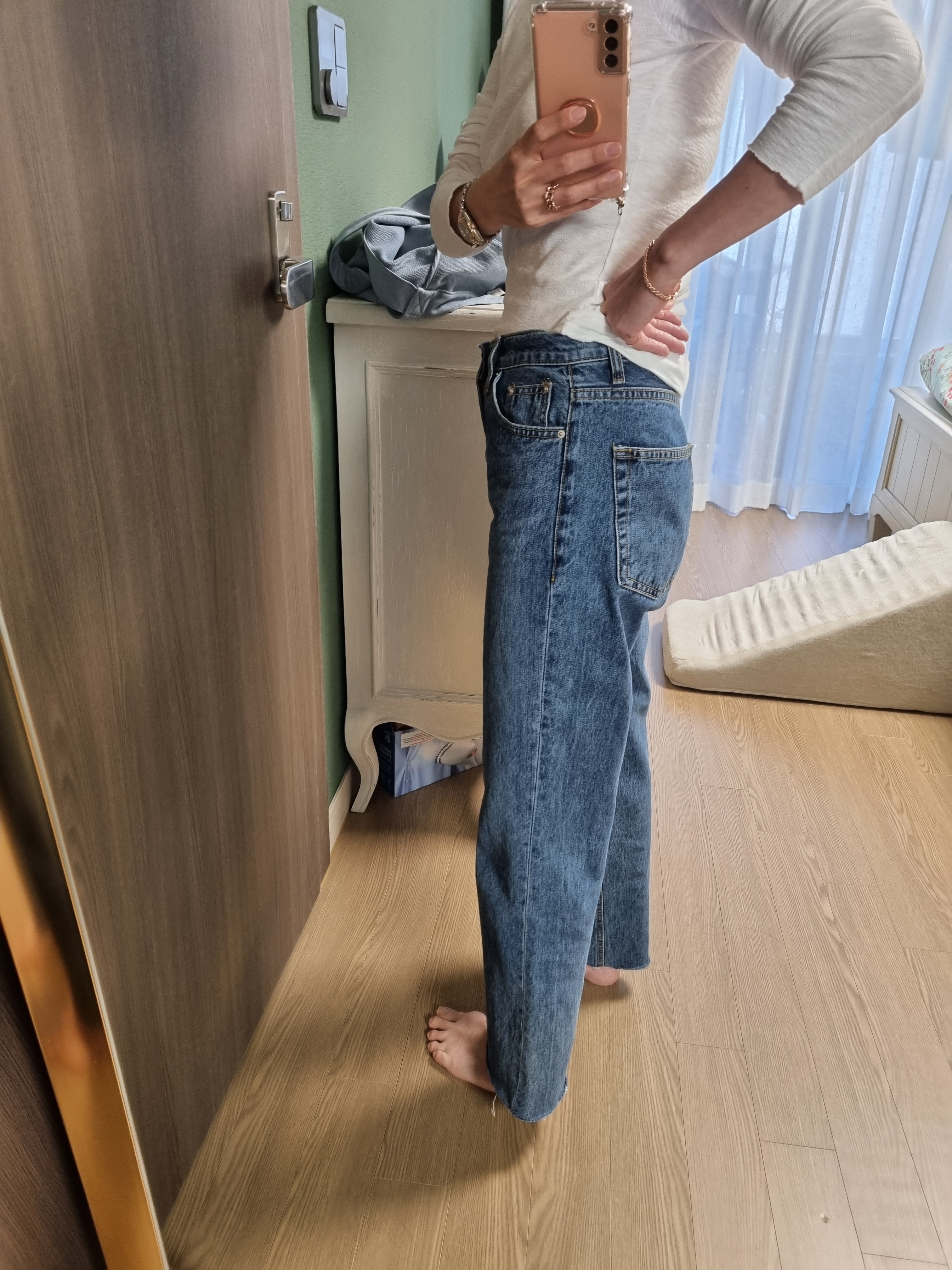 커팅 일자 데님 팬츠 : 쭈야옷장