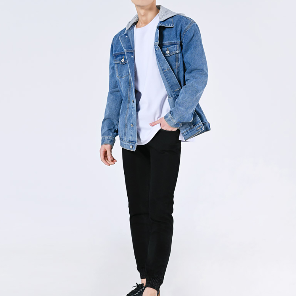 남여공용 봄 가을 패션 캐주얼 남자후드청자켓 워싱 연청 중청 모자탈부착 빈티지 커플청자켓 : 슬기로운 방콕생활
