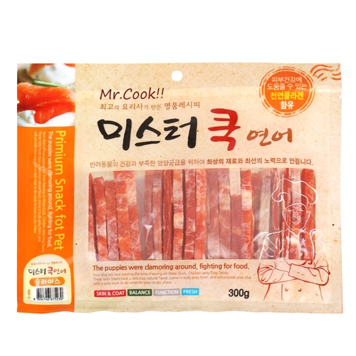 미스터쿡 소고기 연어 오리 300g 슬라이스 스테이크 큐브 스테이크칩 혼합 애견간식모음 : 개밥의민족