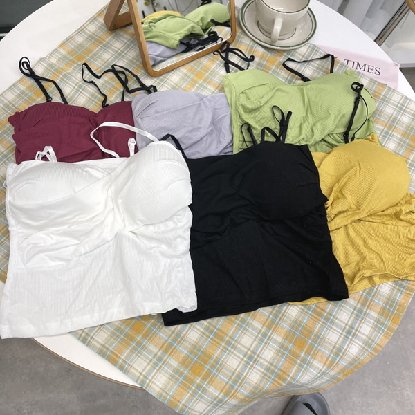 플랜바이비 planbyb 끈조절 하트 크롭 나시 6color 이너웨어 필라테스 요가 브라렛 : planby:b 플랜바이비