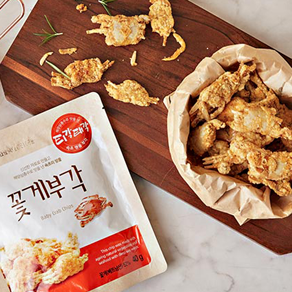 꽃게부각 40g 속초 중앙시장 티각태각 캠핑간식 야채부각 콩소스 혼술안주 윤스테이 : LIFEZEN