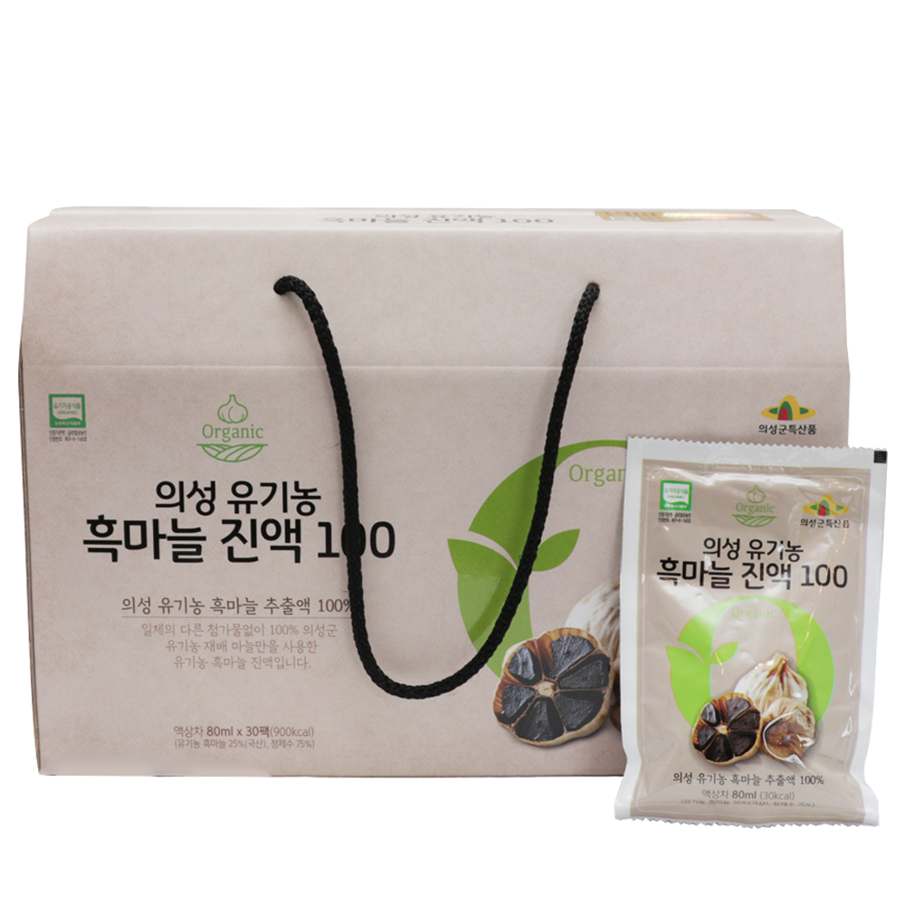 유기농 의성 흑마늘 즙 진액 100%, 80mlX30개 한달분 : 로푸드마켓