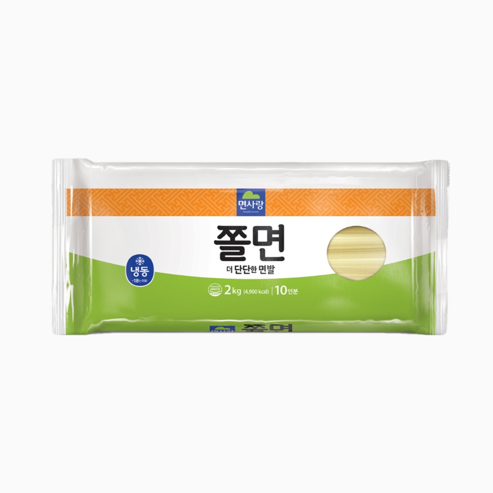 면사랑 쫄면 2kg 6개 냉동 쫄면 사리 10인분 6개 : THE 식구