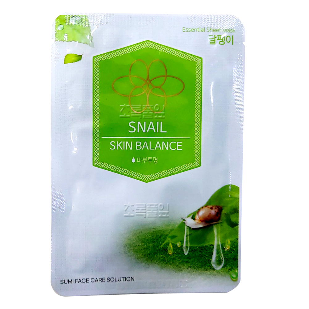 수미 달팽이 에센스 마스크시트 21ml/마스크팩/SNAIL/마사지팩/마사지 일회용팩 : 초록풀잎