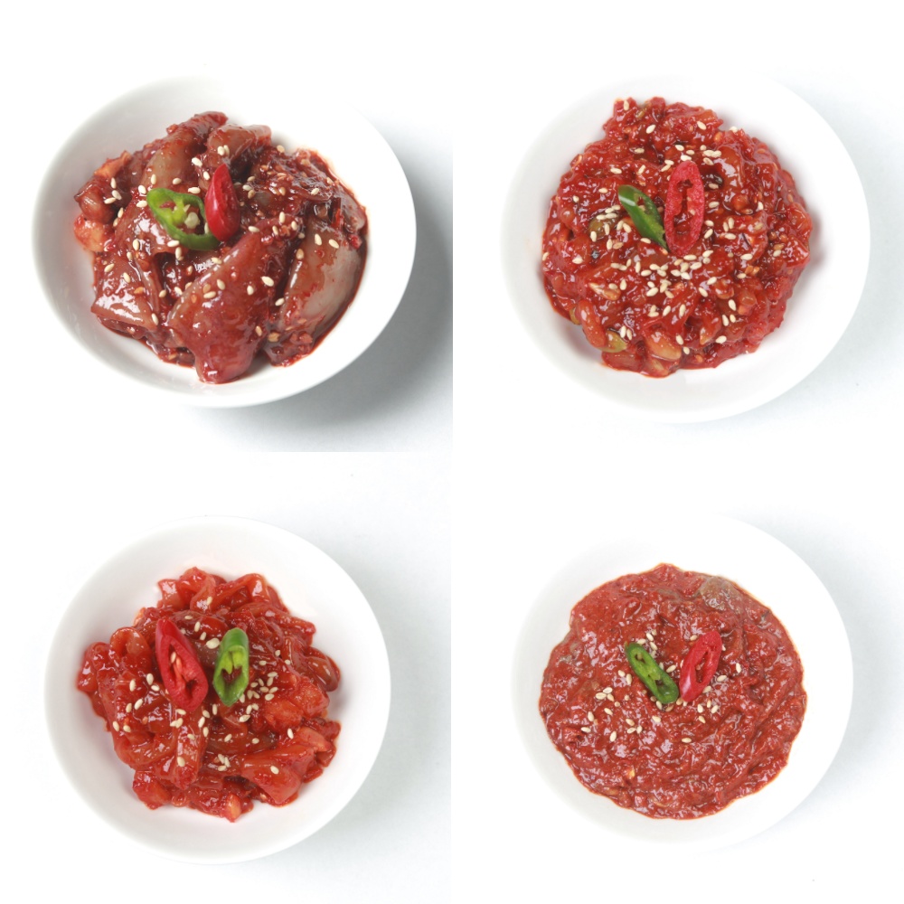 남도의향기 젓갈 모음 오징어젓 명란젓 낙지젓 젓갈 깻잎무침 무말랭이무침 250g : 남도의향기